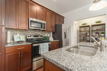 Sleek stainless steel appliances